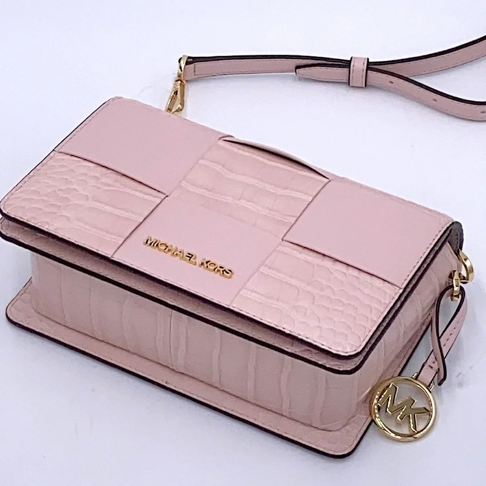 MICHAEL KORS MERCER SM CLUTCH XBODY POWDER BLUSH